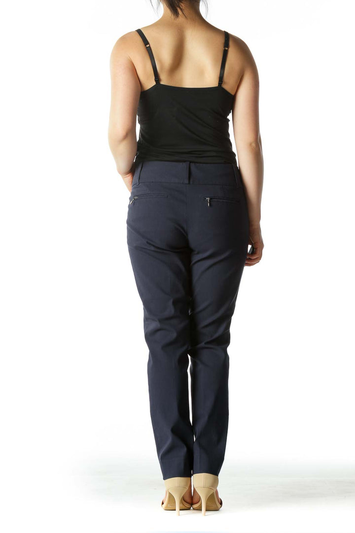 Navy Blue Capri Slim Fit Pants