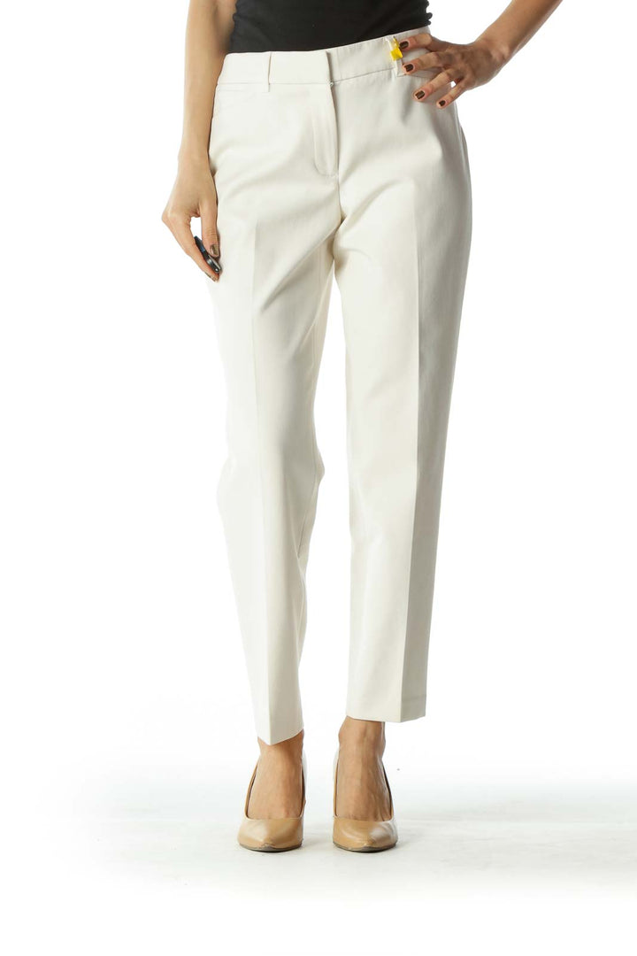 Beige Slim Fit Pants