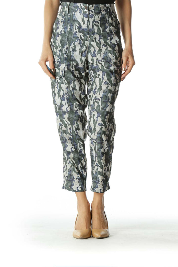 Green Camouflage Capri Pants