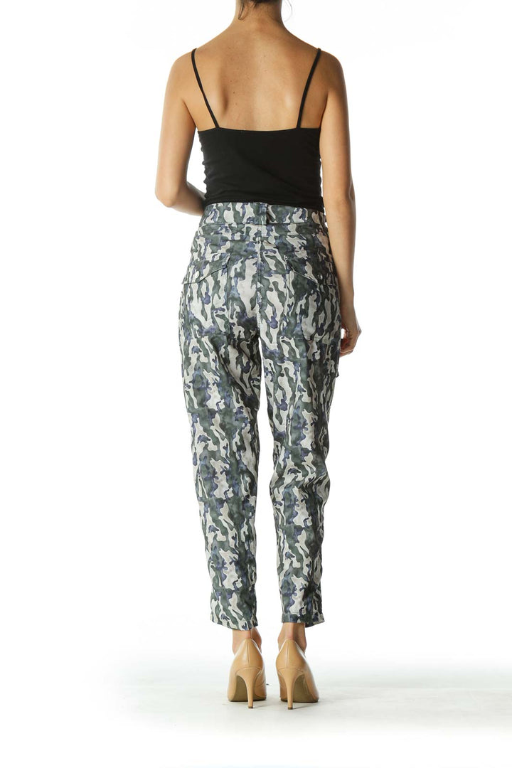 Green Camouflage Capri Pants