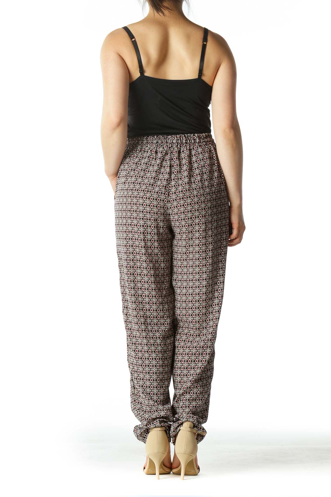 Multicolored Graphic Print High-Waisted Gaucho Pants