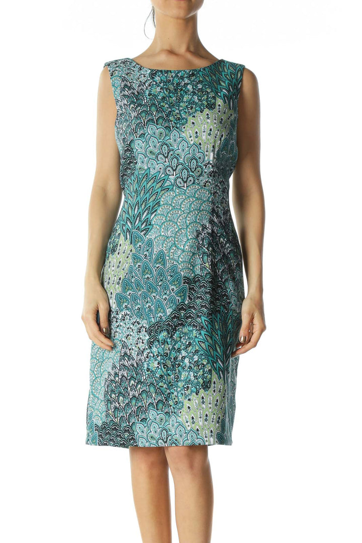 Green Paisley-Graphic Shift Dress