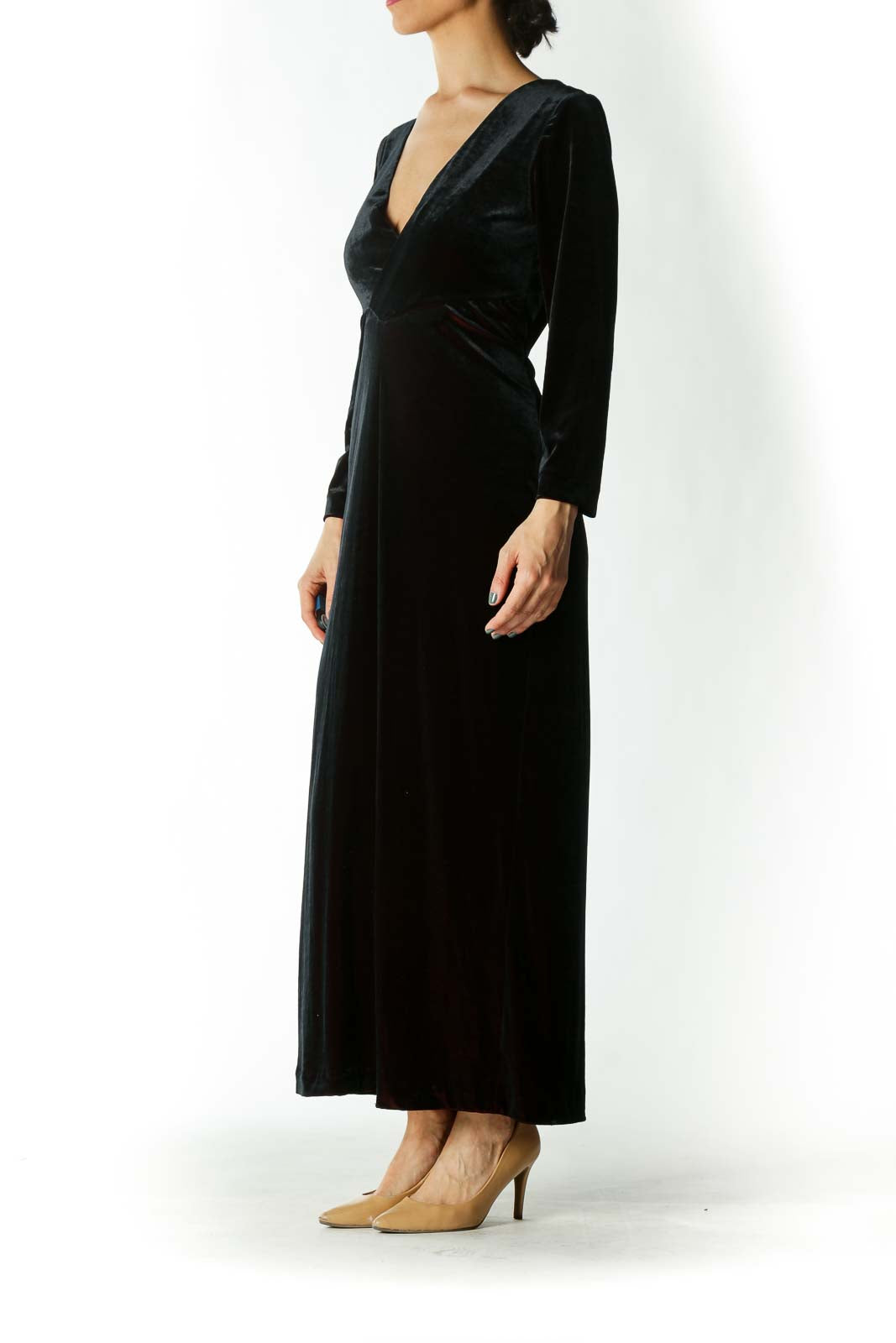 Black and Burgundy Evening Dress