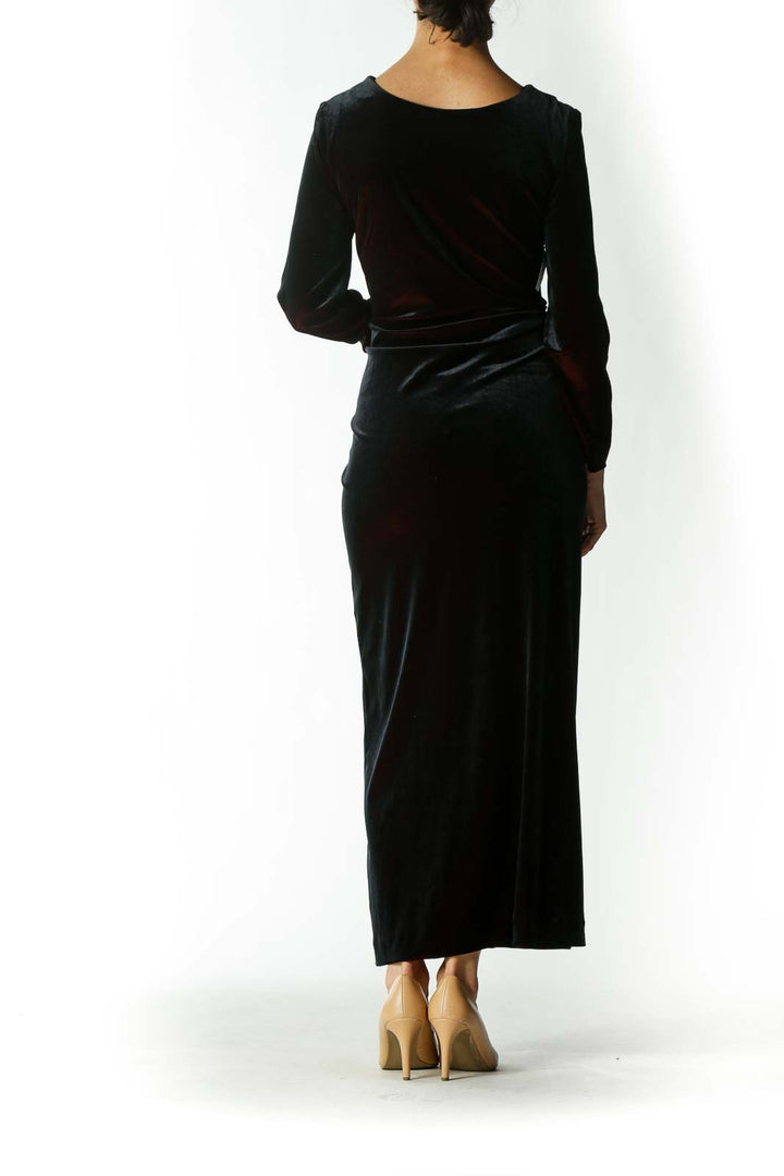 Black and Burgundy Evening Dress