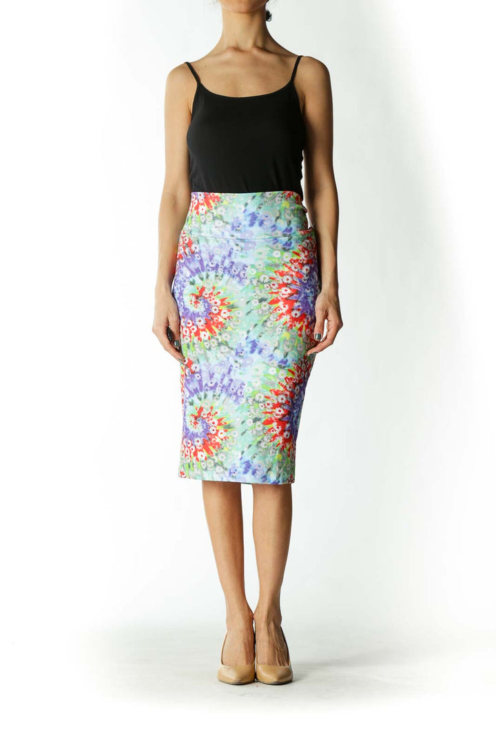 Multicolor Floral Print Tube Skirt