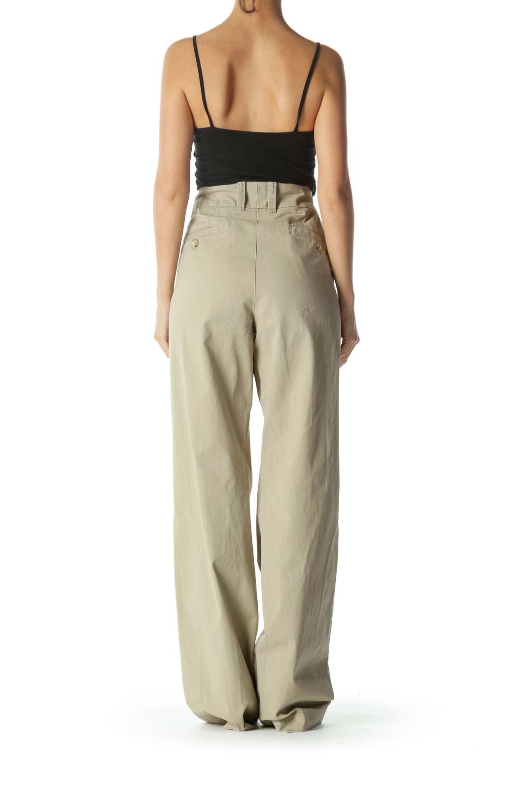 Beige Khaki Straight Leg Pants