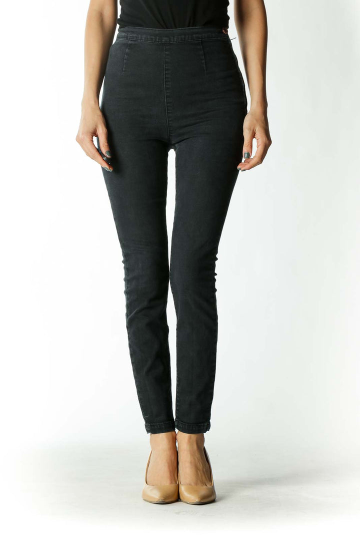 Charcoal Slip-On High-Rise Skinny Jeans