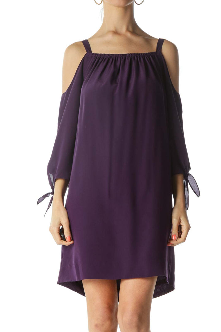 Purple Cold Shoulder Dress