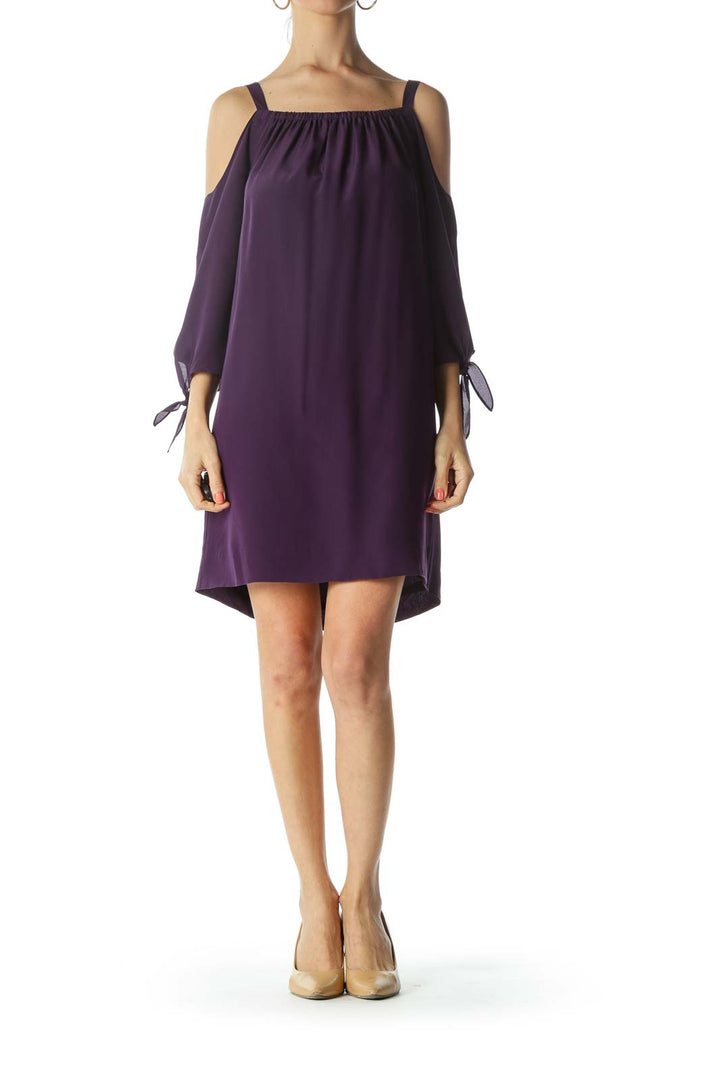 Purple Cold Shoulder Dress