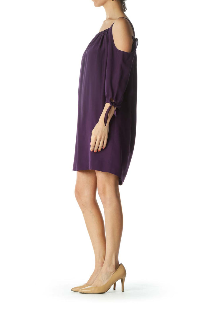 Purple Cold Shoulder Dress