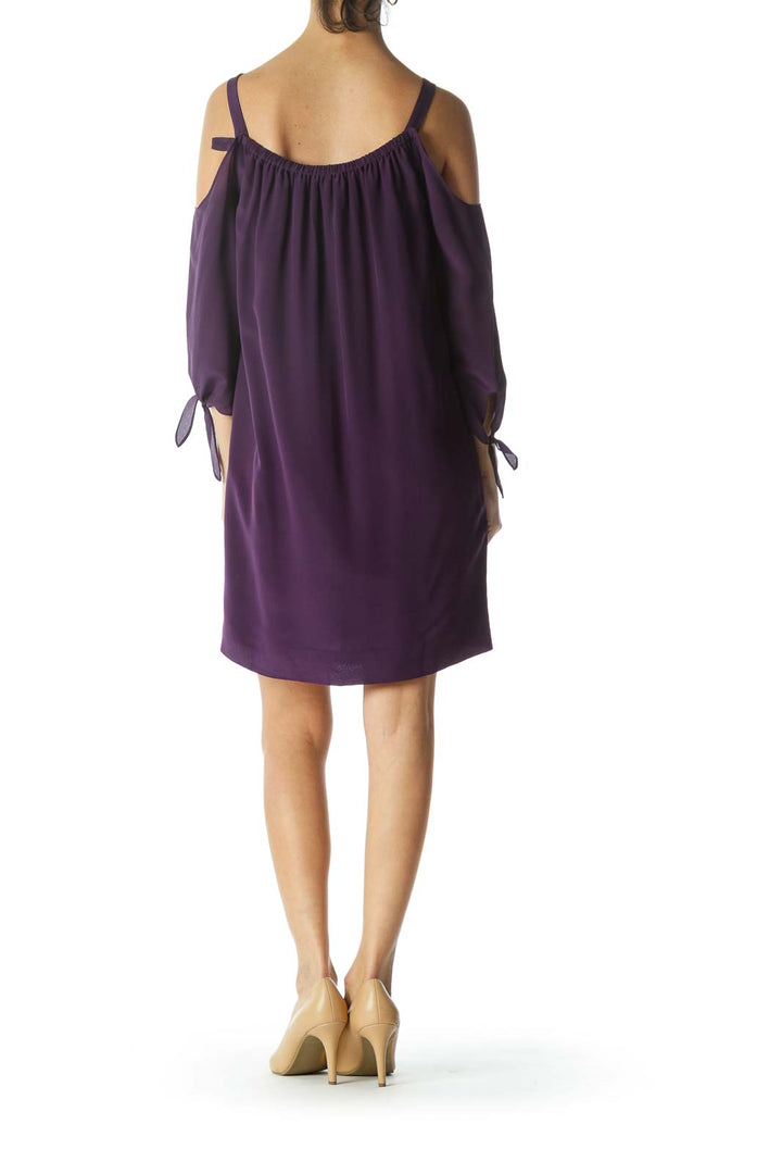 Purple Cold Shoulder Dress