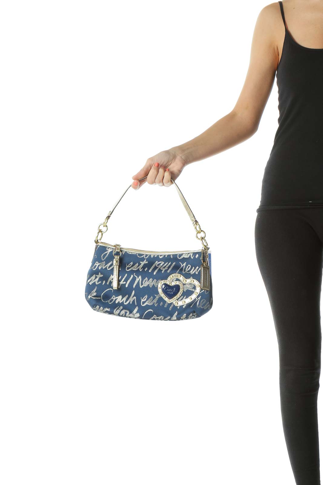 Blue Gold Patterned Shoulder Bag