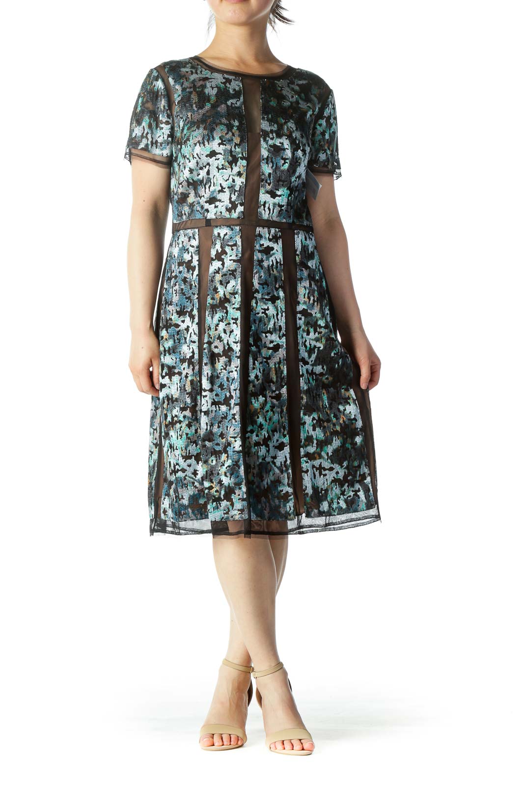 Multicolor Brocade Work Dress