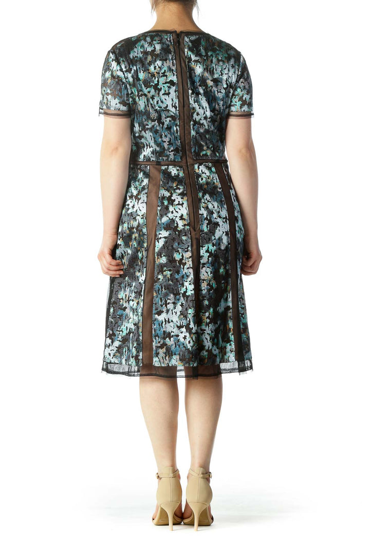 Multicolor Brocade Work Dress