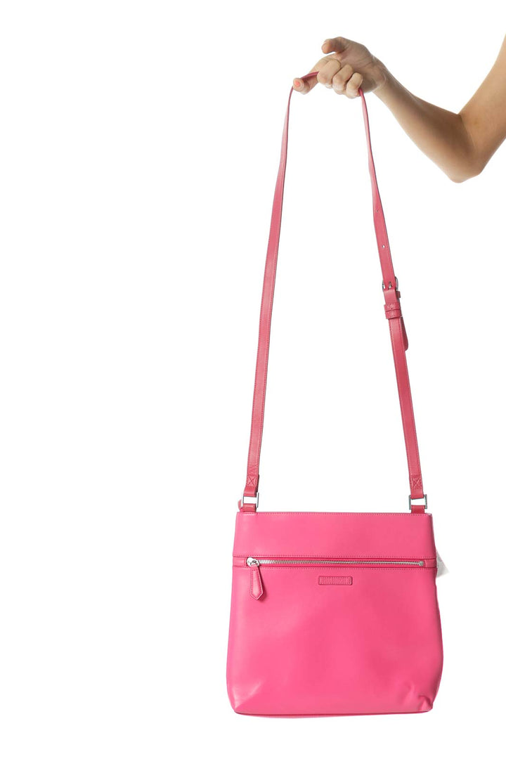 Hot Pink Color-Blocked Faux-Leather Tote