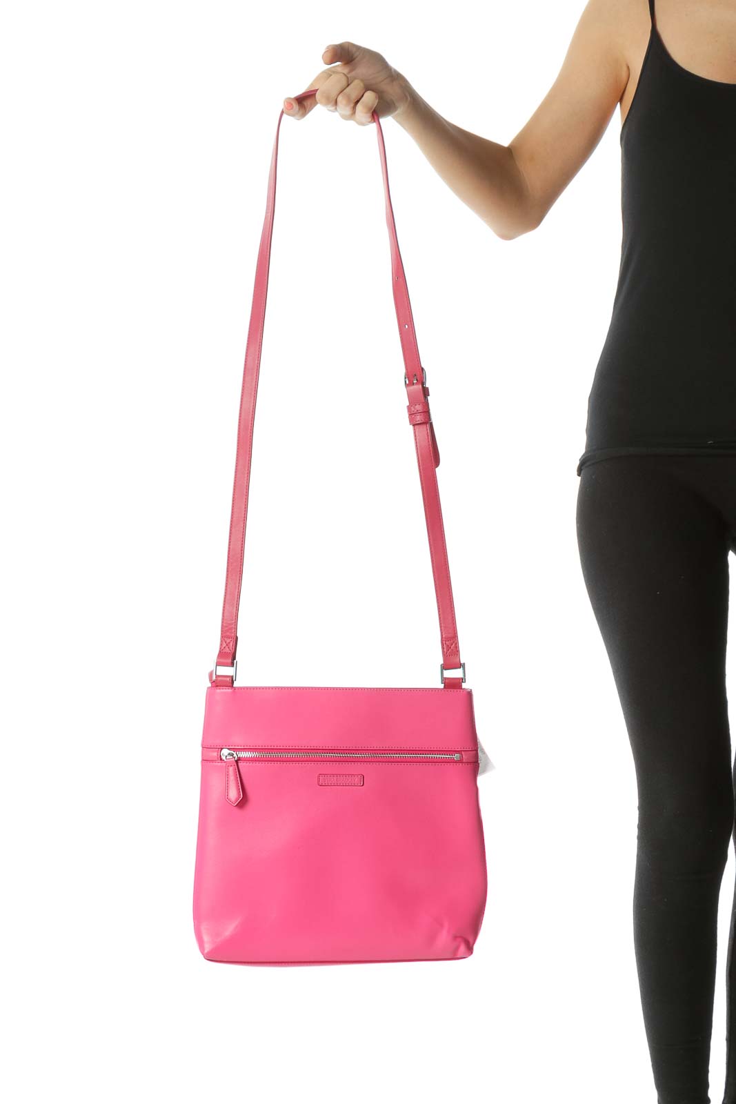 Hot Pink Color-Blocked Faux-Leather Tote