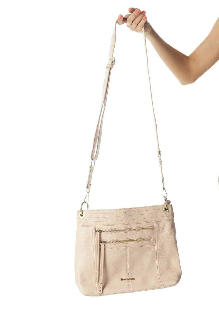 Light Pink Faux-Leather Adjustable Strap Tote