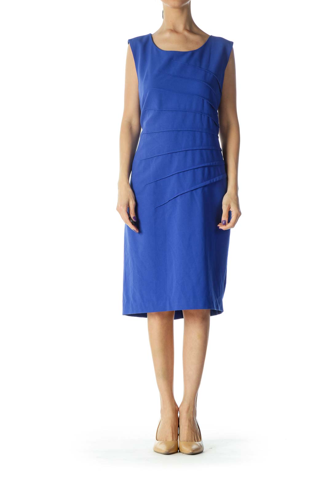 Blue Sheath Work Dress