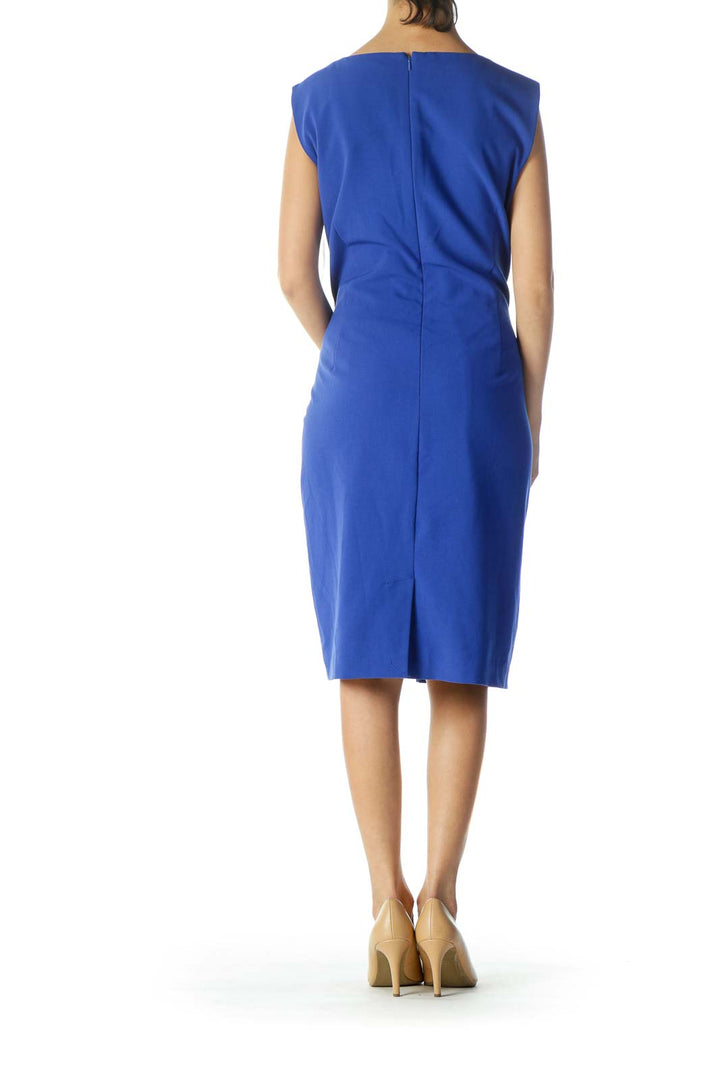 Blue Sheath Work Dress