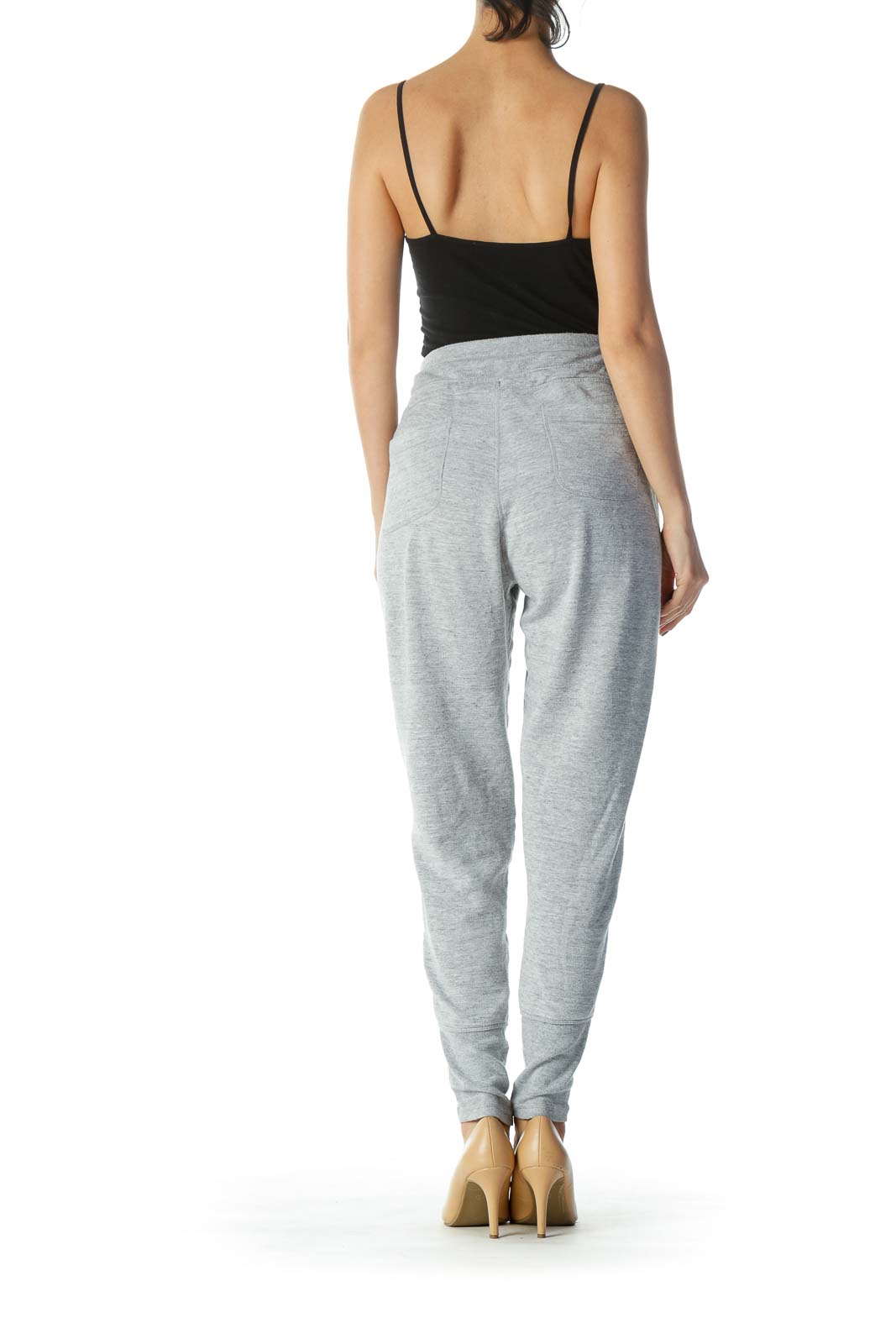 Gray Tie Front Sweat Sport Pant