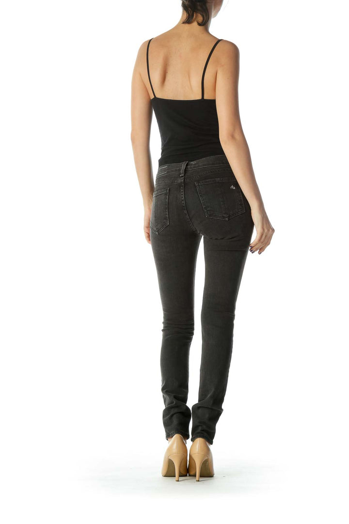 Black Faded Distressed Skinny Jean