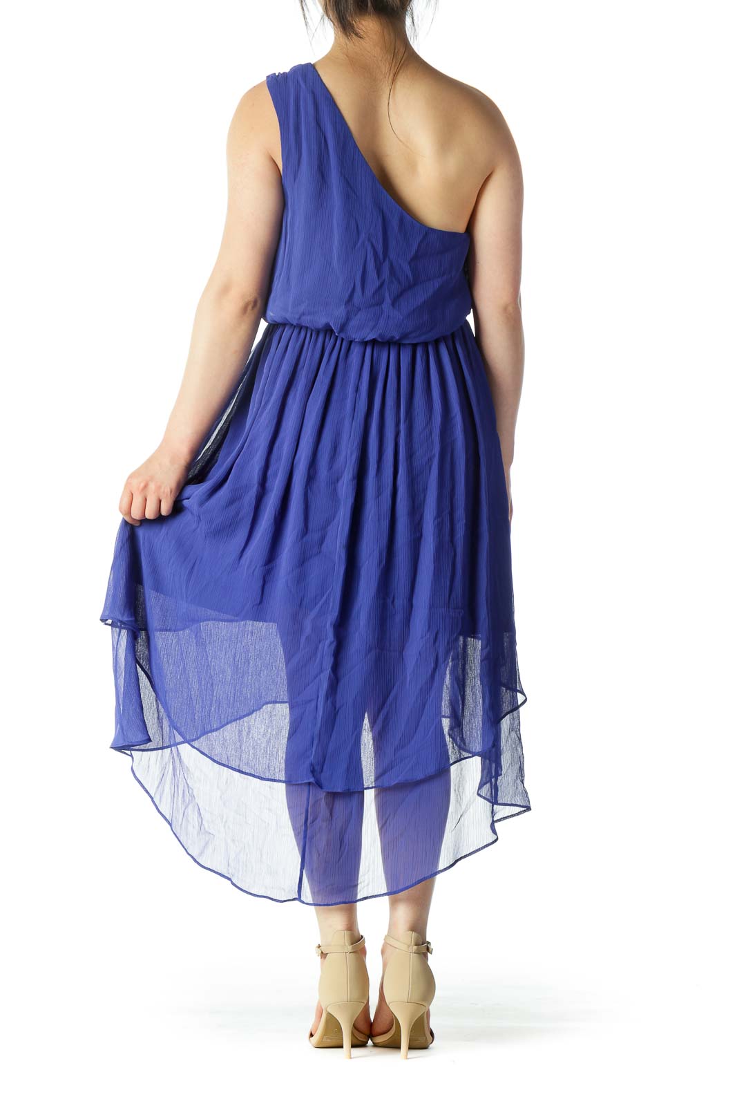 Blue One Shoulder Evening Dress