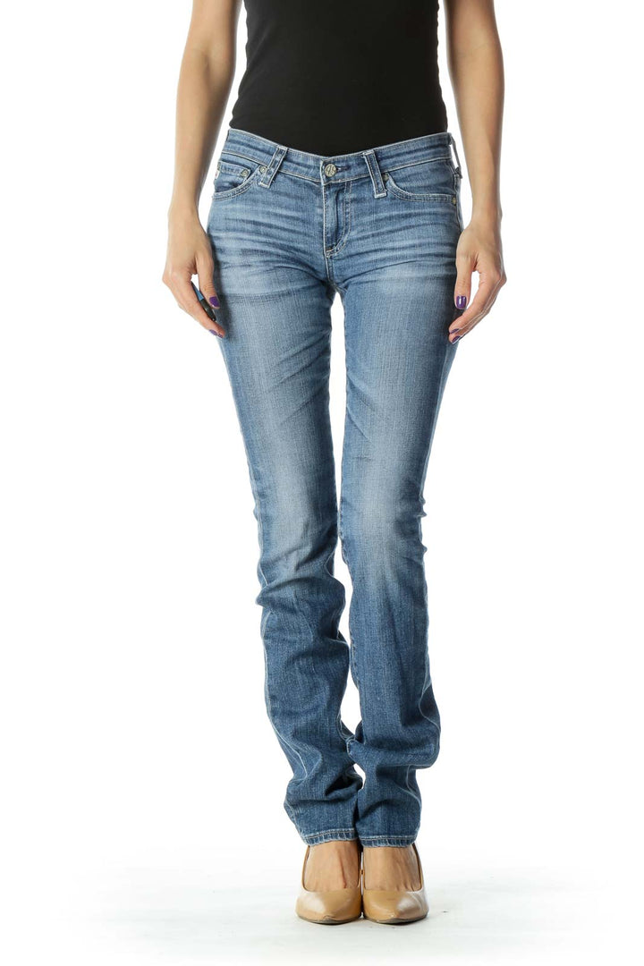 Blue Medium Wash Low Rise Jean