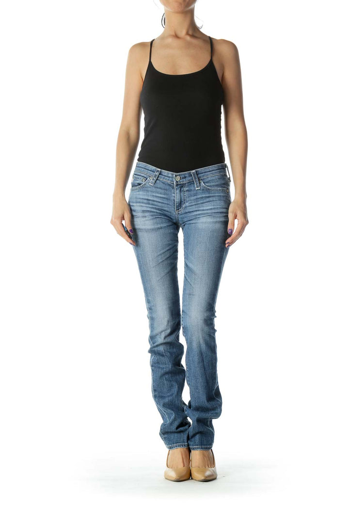 Blue Medium Wash Low Rise Jean