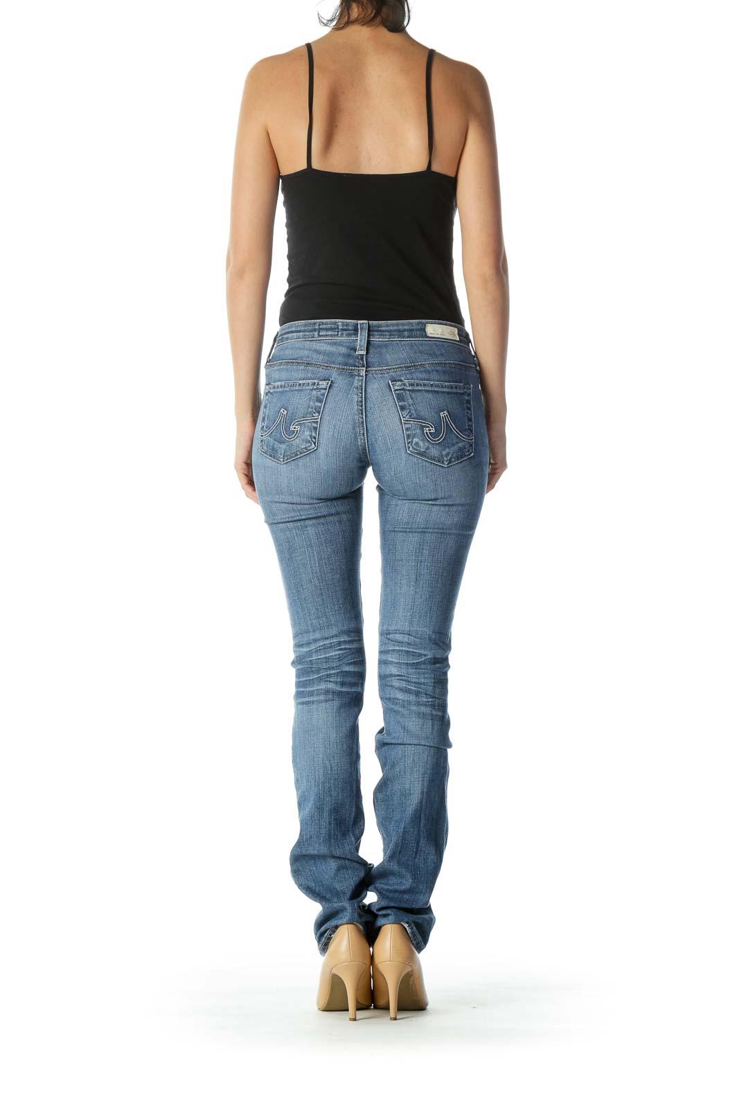 Blue Medium Wash Low Rise Jean