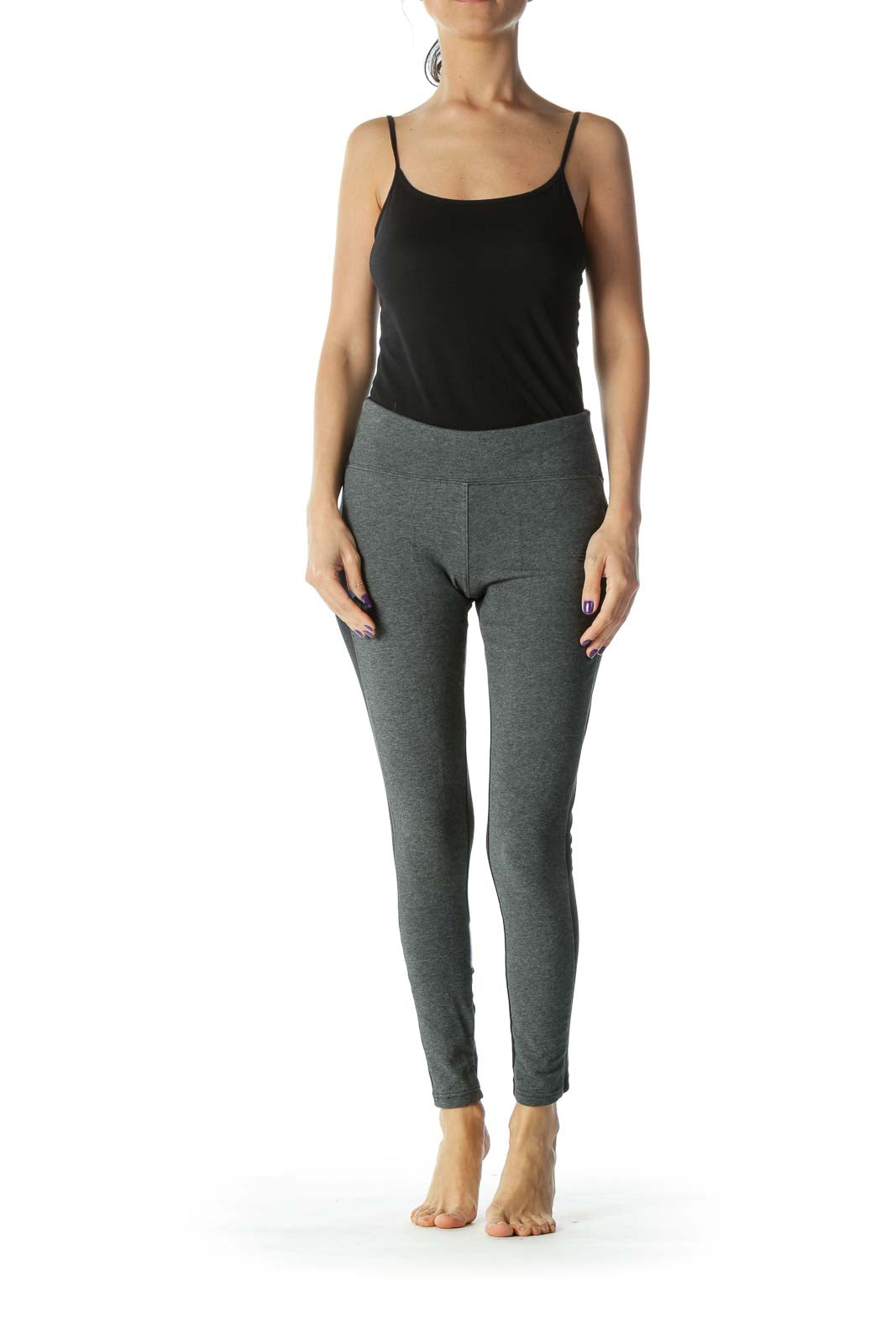 Black and Gray Cropped Legging