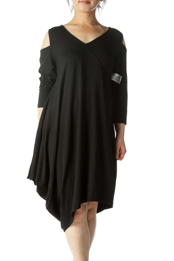 Black Cold Shoulder Tent Dress