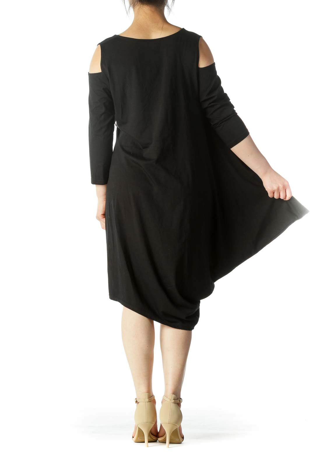 Black Cold Shoulder Tent Dress