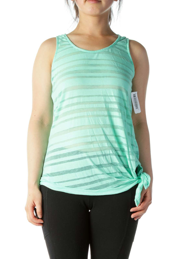 Green Sheer Racerback Tank Top