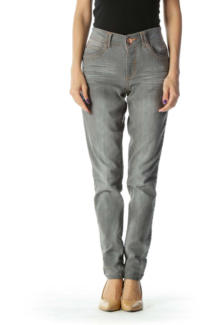 Gray Light Wash Skinny Jeans