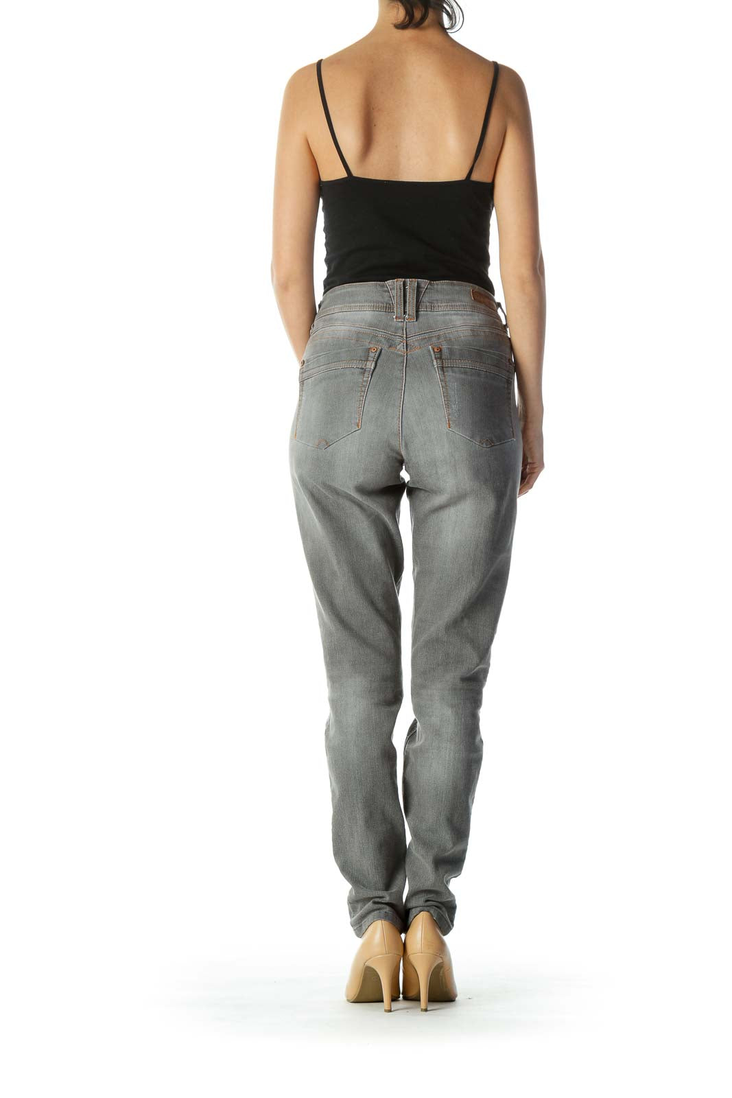 Gray Light Wash Skinny Jeans