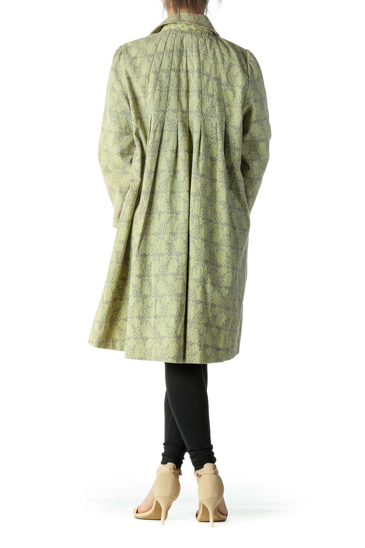 Green Printed Long Jacket