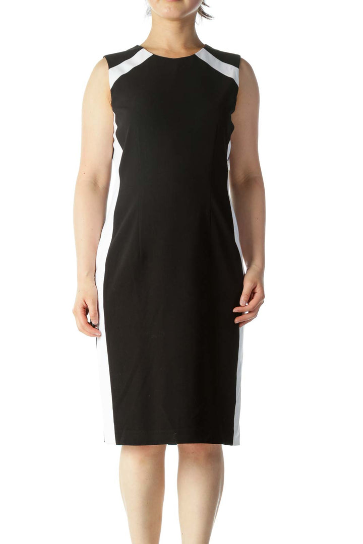 Black and White Sheath Work Dress