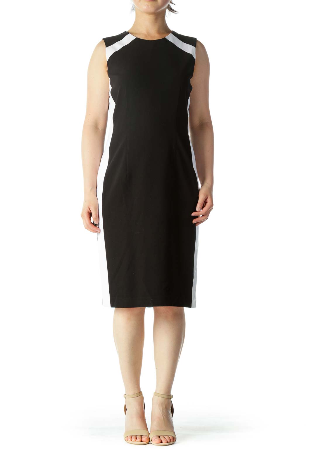 Black and White Sheath Work Dress