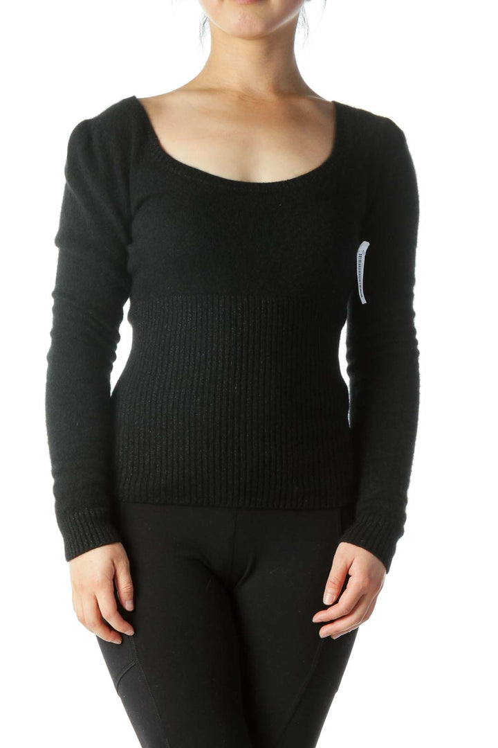 Black Cashmere Round Neck Sweater