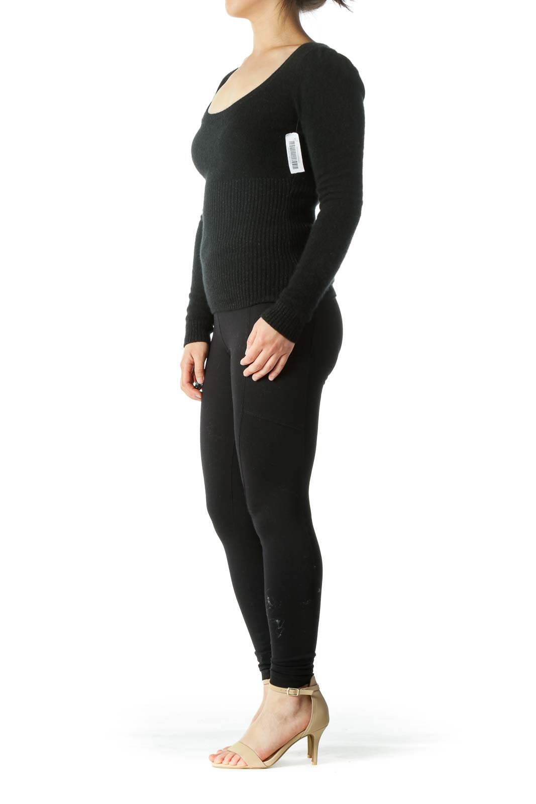 Black Cashmere Round Neck Sweater