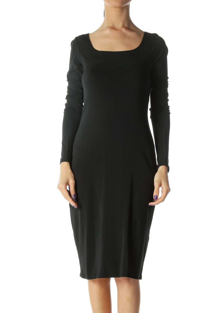 Black Cowl Back Dress