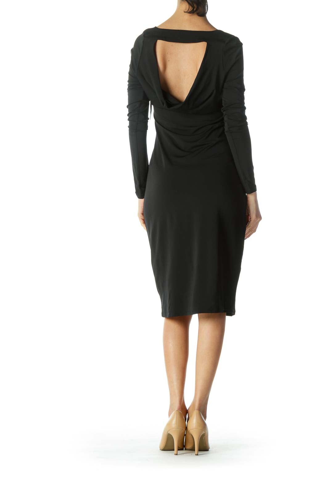 Black Cowl Back Dress