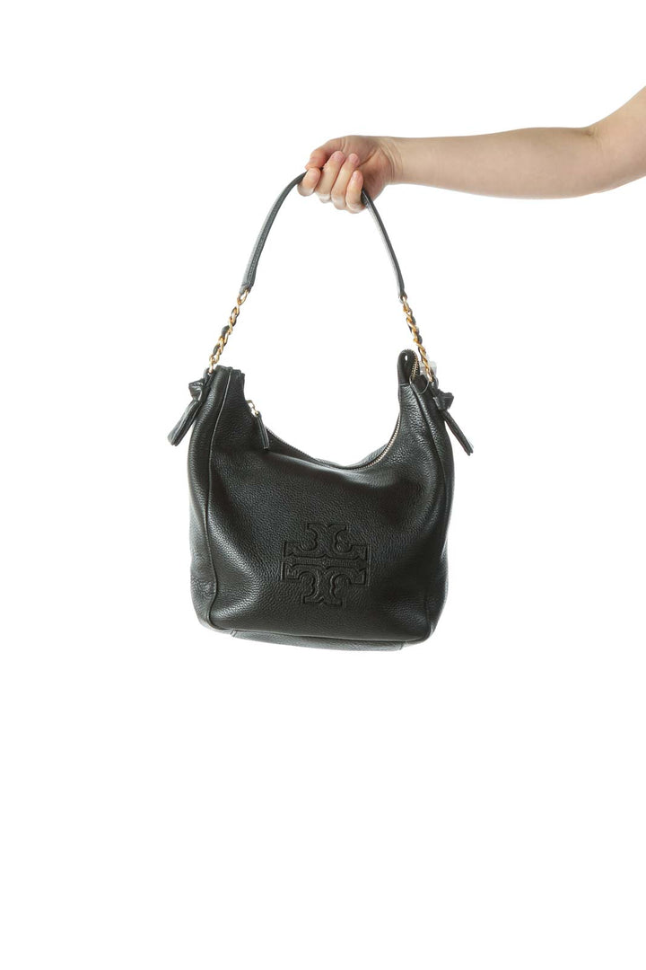 Black Gold Leather Hobo Bag