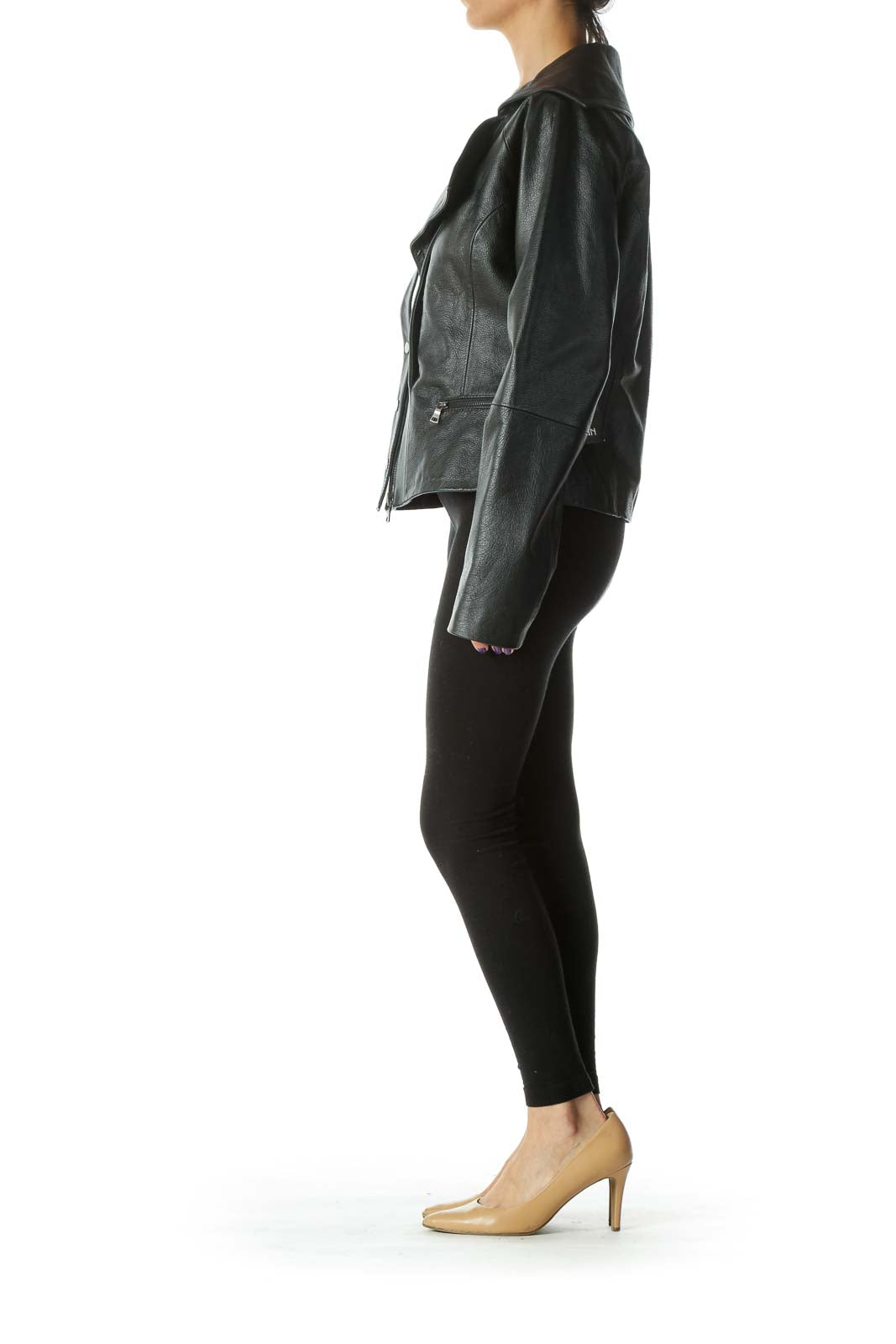 Black Lamb Leather Biker Jacket