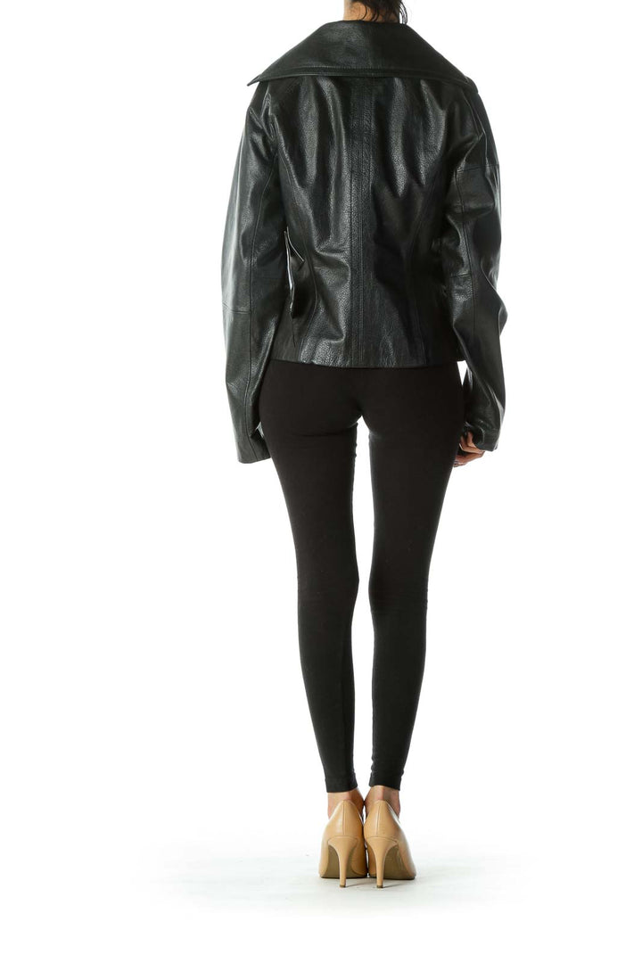 Black Lamb Leather Biker Jacket