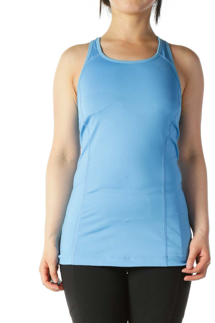 Light-Blue Racerback Activewear Top with Built-In Bra