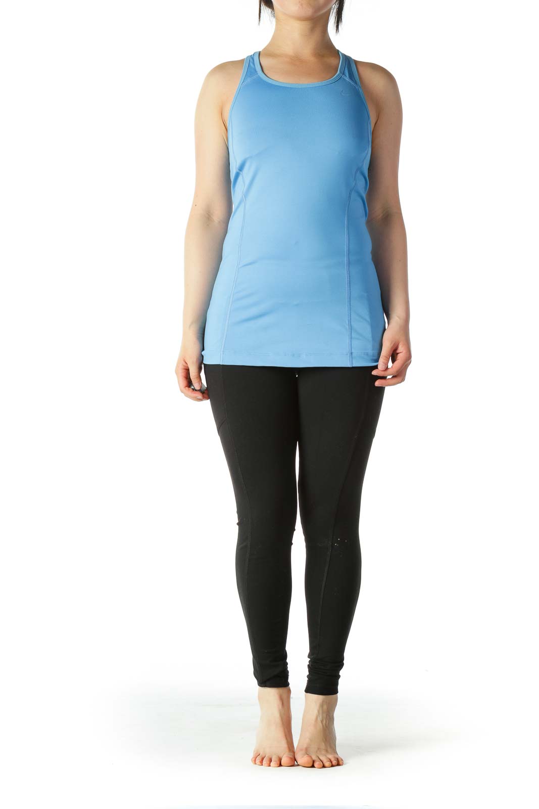 Light-Blue Racerback Activewear Top with Built-In Bra