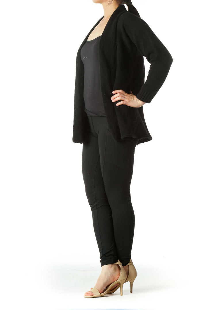 Black 100% Cashmere Soft Long Sleeve Cardigan