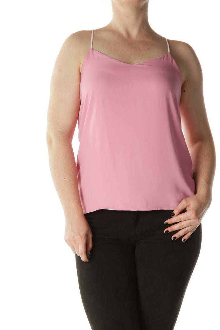 Two-Tone-Pink High-Low Flared Top