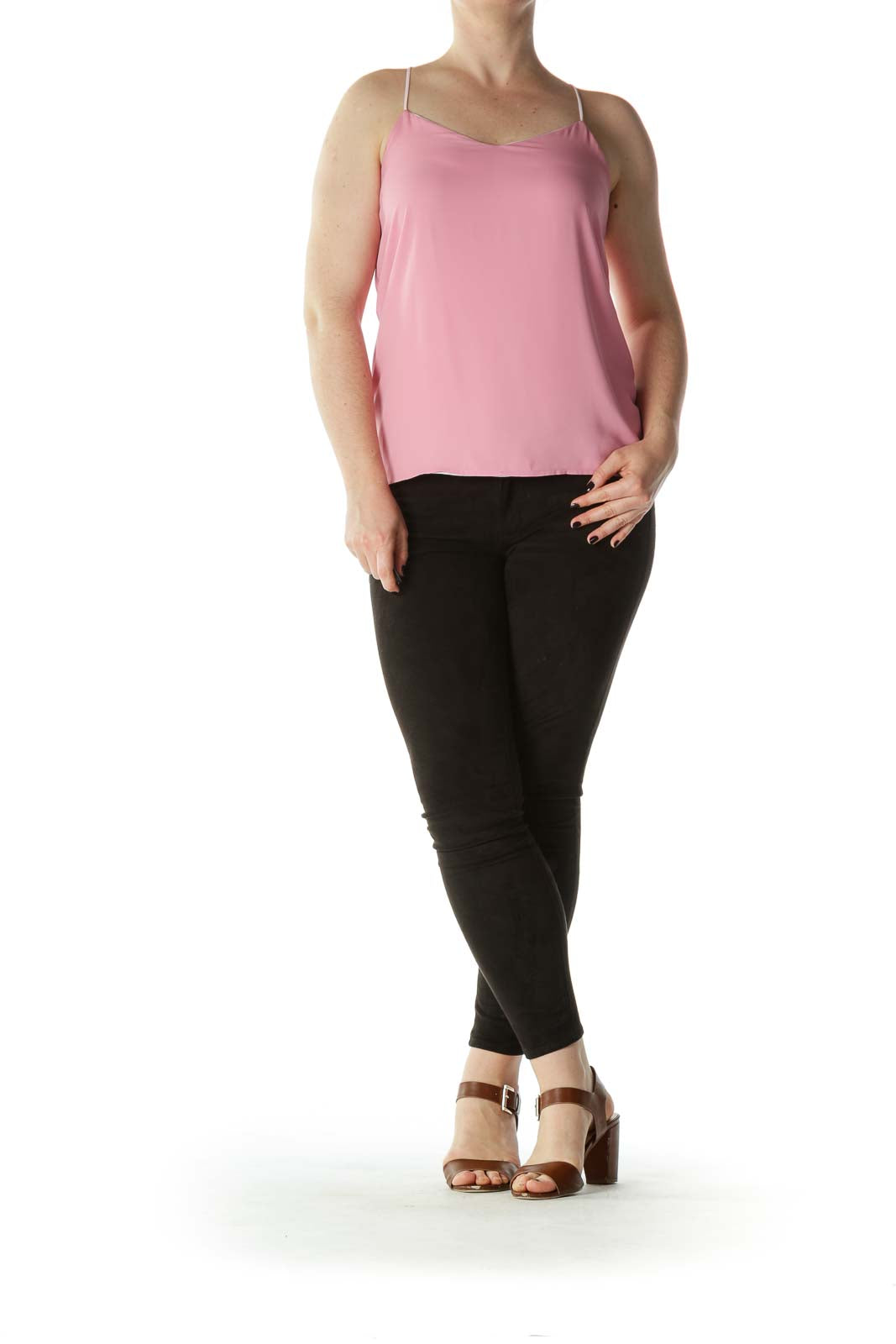 Two-Tone-Pink High-Low Flared Top